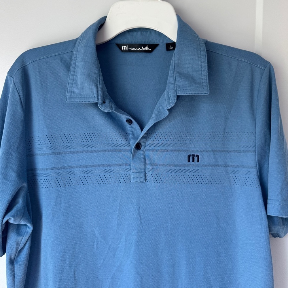 Travis Mathew Scrambler Golf Polo Blue Size Large 1MX128 Athleisure Performance - Picture 2 of 8